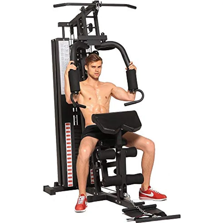 Dione HG3 Fitnessstation Multi-Gym Krafstation - 45 kg Gewichte - Erweiterbar auf 100 kg - Homegym