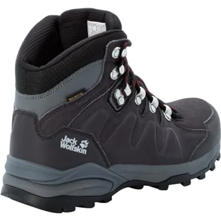 Jack Wolfskin REFUGIO TEXAPORE MID W, Damen Hikingschuh aus Veloursleder mit robustem Schutz und Fersenschutz, grau – Bild 5