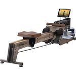 Skandika Wasserrudergerät Styrke | Designed and Made in Germany, Rudergerät Wasser aus Holz, Kinomap App-Funktion, Wasserrudergerät für Zuhause, Massive Esche, naturnahes Rudern