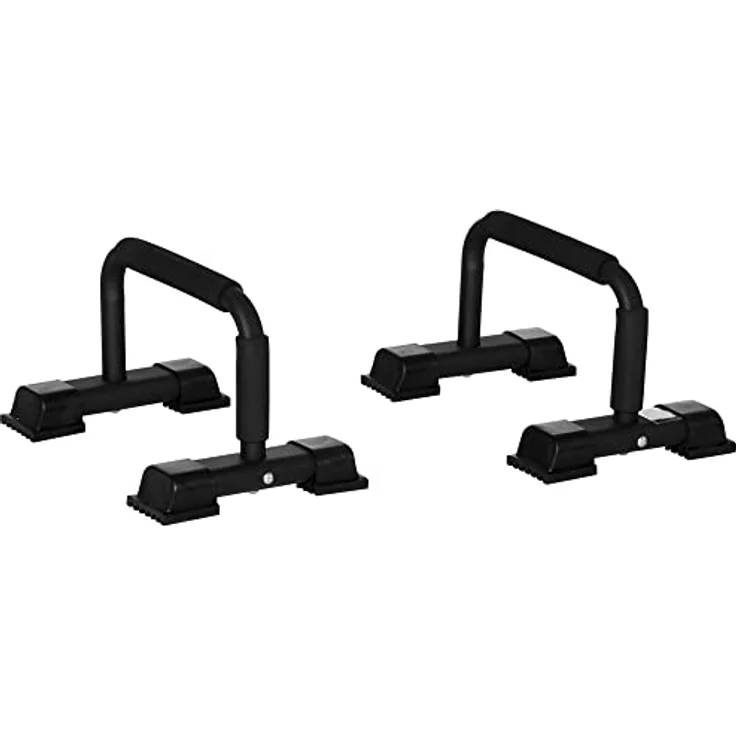 HOMCOM Liegestützgriffe 2er Set rutschfest Push Up Griffe Push up Bars Parallettes Liegestützen für Muskeltraining und Krafttraining Stahl – Bild 1