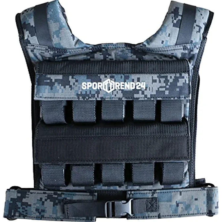 Sporttrend 24® Profi Gewichtsweste mit herausnehmbaren Gewichten Größenwahl | Trainingsweste Fitnessweste Sportweste Weighted Vest Laufweste Fitness Weste für Klimmzüge Liegestütze Kniebeuge Laufen