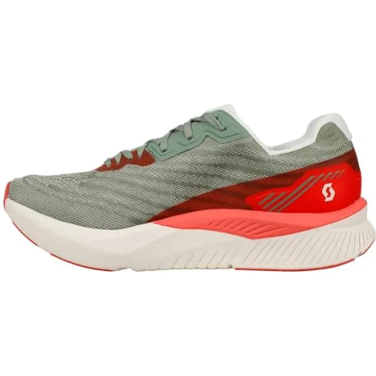 SCOTT Pursuit Damen Laufschuhe, besonders leichter Straßenlaufschuh in frost green/coral pink mit Karbonplatte und 8mm Sprengung, 225g – Bild 2