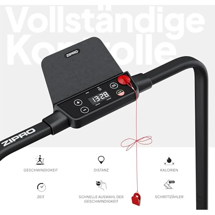 ZIPRO Newlite Laufband Klappbar, Walking Pad, 2 Trainingsmodi, bis 10 km/h, Hohe Stabilität 110 kg, Easy Walk Dämpfung, Leiser Motor, LED-Display – Bild 2