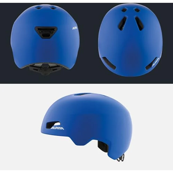 ALPINA Hackney Fahrradhelm für Kinder, Leicht, Bruchfest & Optimal Klimatisiert, Nachrüstbares LED für Gute Sichtbarkeit, royal-Blue matt, Größe S (47-51 cm) – Bild 4