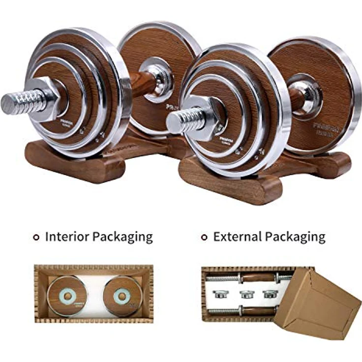 PROIRON Hanteln Walnuss-Stahl Hantel Set 20KG Einstellbare Hantel für Gym Office Home (Paar) – Bild 3