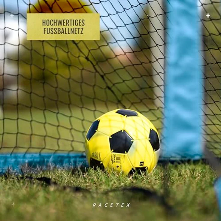 Racetex 2er Fußballtor Kinder Set, verstärkte Glasfaserstangen, transportable Tragetasche, ideal für Garten und Park – Bild 5