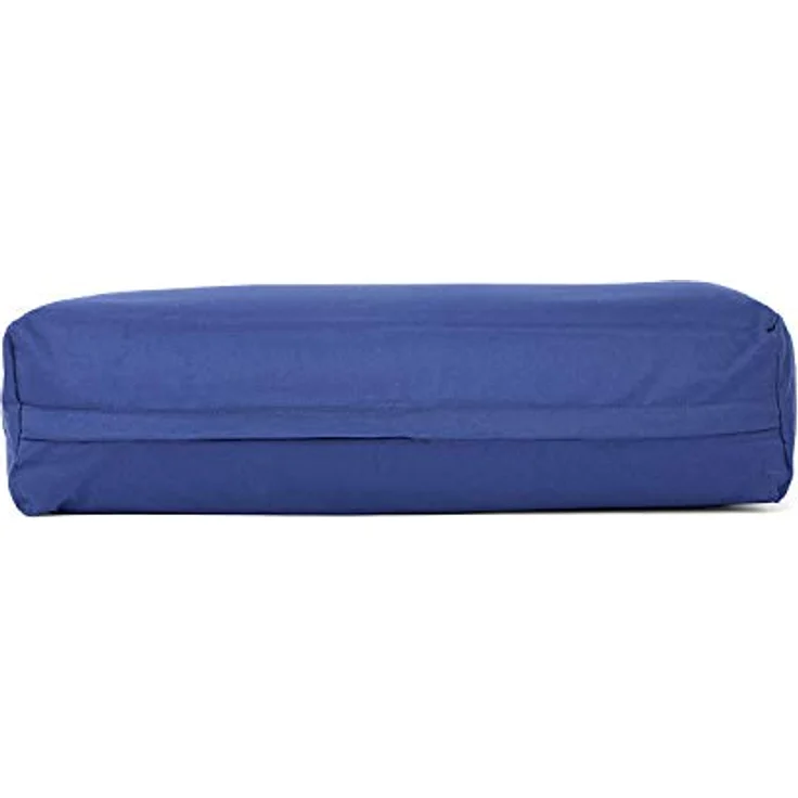 Bodhi Yoga Salamba Bolster Eco | Waschbarer Bezug aus 100% Bio-Baumwolle | Yogarolle eckig mit Bio Dinkelfüllung | Yogakissen groß für Restoratives Yoga | Maße: 63,5 x 26,5 x 20,5 cm (dunkelblau) – Bild 2