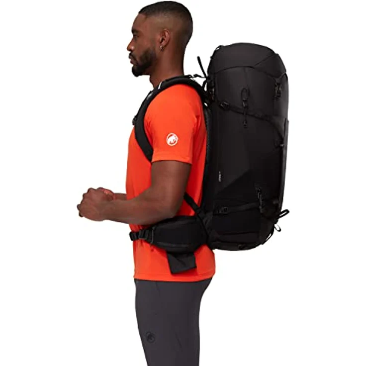 Mammut Lithium 40, Wanderrucksack 40 L mit anpassbarer Rückenlänge, schwarzer Farbe, Recyclingmaterialien und abnehmbarer Regenhülle – Bild 3