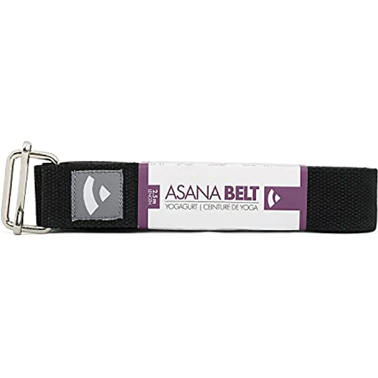 Bodhi Yogagurt | ASANA Belt aus 100% Baumwolle | Praktisches Yoga-Zubehör zur Dehnung | Yoga-Gurt mit Schiebeschnalle aus Metall | Anfänger & Fortgeschrittene | 250 x 3,8 cm (schwarz) – Bild 2