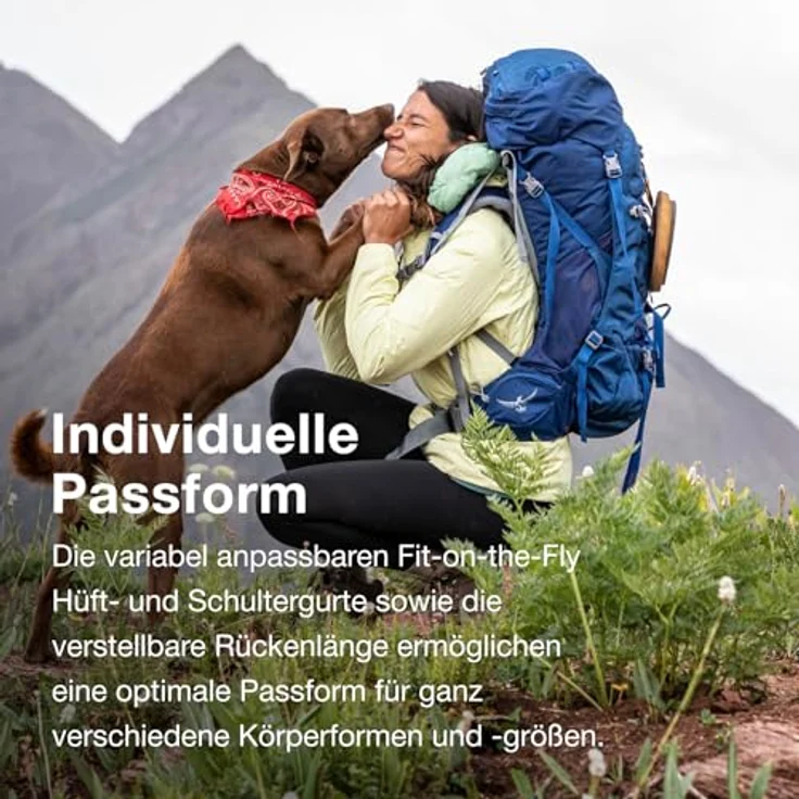 Osprey Ariel 55 Koseret Green WM/L, Leicht und bequemer Wanderrucksack – Bild 2