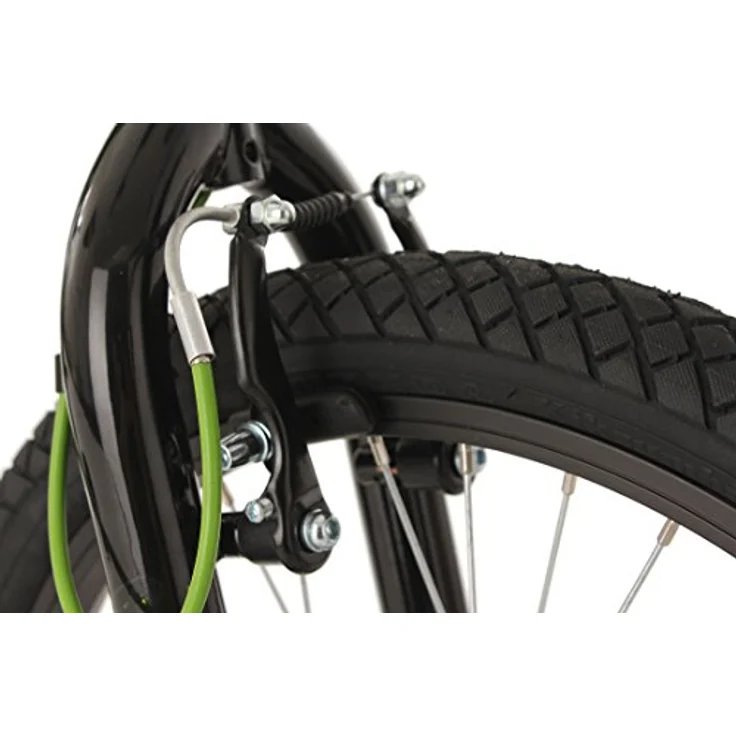 KS Cycling BMX-Rad Hedonic, 20 Zoll, 1 Gang, schwarz und giftgrün, mit 360° Rotorsystem und 4 Stahl-Pegs – Bild 8