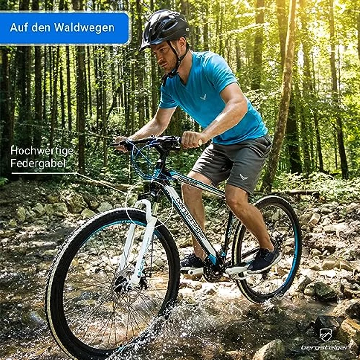 Bergsteiger Canberra 29 Zoll Mountainbike, Aluminium Rahmen, Hardtail MTB mit 21 Gang-Schaltung, Scheibenbremsen, Licht & Schutzblech, Gabel-Federung – Bild 3