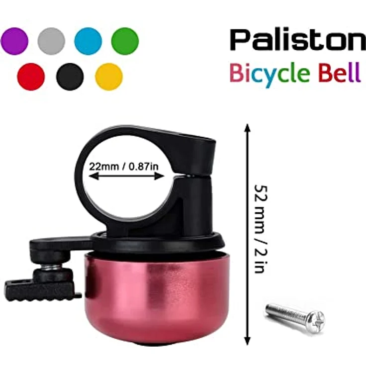 Paliston Mini Fahrradklingel, laute 120 dB Fahrradglocke für MTB und Rennrad, pink – Bild 5