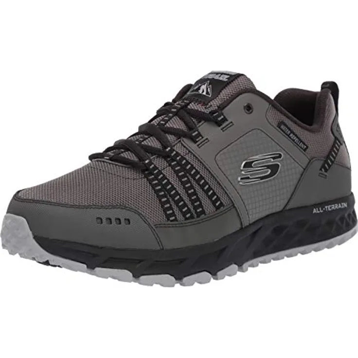 Skechers Trail-Sport Wanderschuhe, Kunstleder/Mesh mit Air-Cooled Memory Foam und Bio-Dri Innenfutter