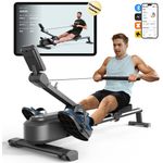 Merach Magnetisches Rudergerät im Hai-Design, 16 Stufen, LCD & Bluetooth, extra leises Bremssystem, interaktive App & Kinomap-Kompatibilität, klappbar
