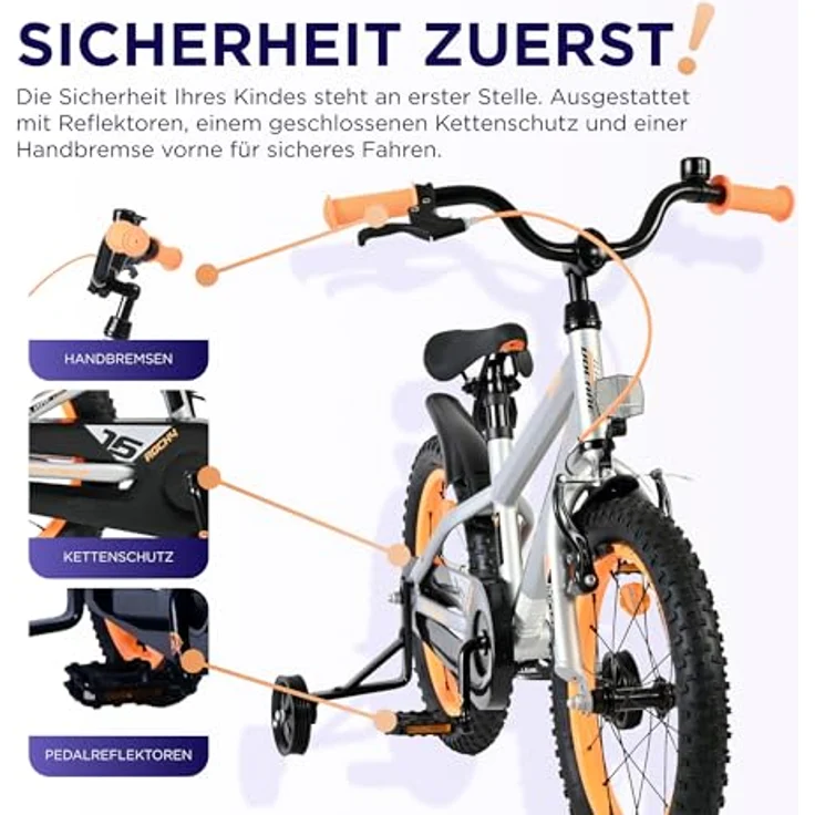 Volare Kindervelo 16", robustes Kinderfahrrad für Jungen und Mädchen – Bild 3