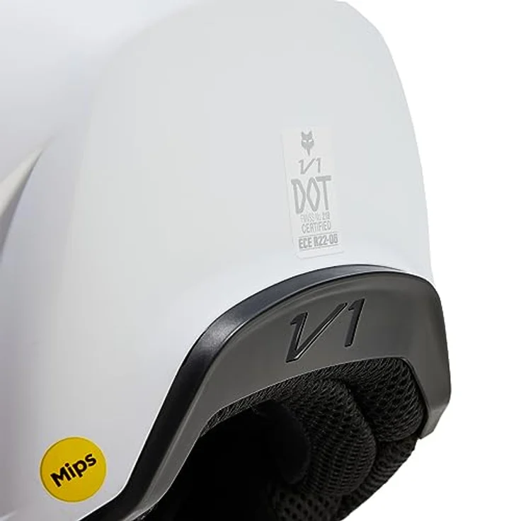 Fox V1 Solid Motocross Helm, weiß matt, mit MIPS-Schutzsystem und optimaler Luftzirkulation, Größe L (59/60) – Bild 6
