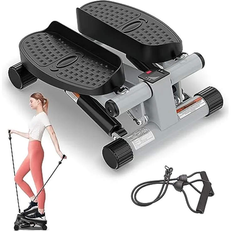 Niceday Mini Stepper für Zuhause | Up-Down Swing Stepper mit Power Ropes | Stepper Hometrainer mit LCD Display | 2 in 1 Trainingsgerät bis 100kg | Bein/Arm Trainer, Home Fitness Exercise - Preisvergleich