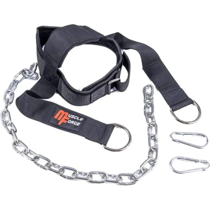 MuscleForge® Kopfgurt für Nackentraining mit Kette und Karabinerhaken, Nackentrainer, Hals Kopf Geschirr für Box und MMA, Neck Harness, Head Cup for neck training im Gewichtheben und Wrestling – Bild 5