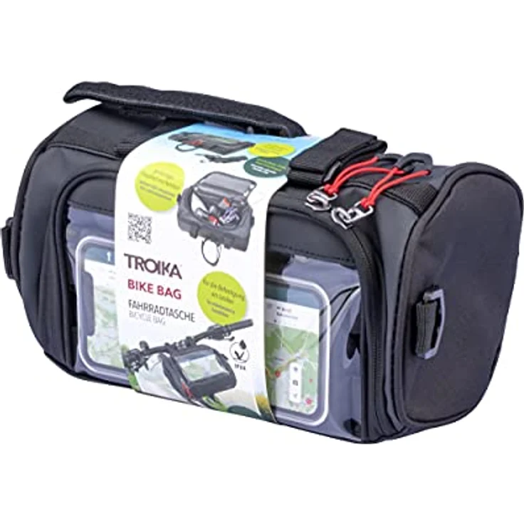 Troika Velotasche, Lenkertasche mit 4 l Volumen, IPX4 Spritzwasserschutz, Touchscreen-Sichtfenster, Schwarz – Bild 7