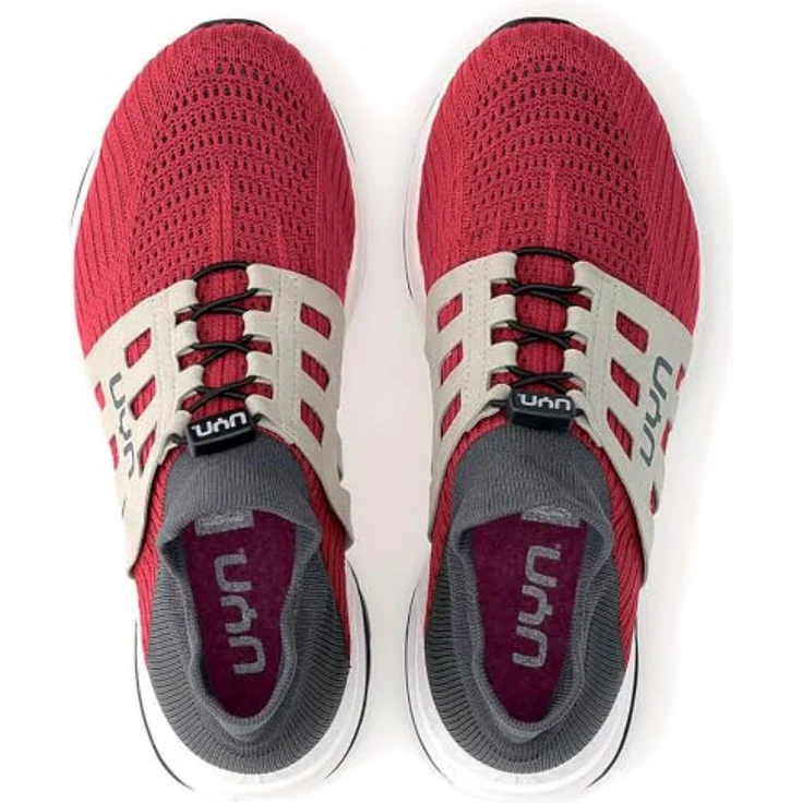 UYN Nature Tune Slip-on Sneaker, Herren Laufschuhe aus Merinowolle, bordeaux/grey, Größe 39 – Bild 6