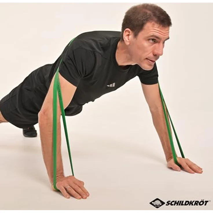 Schildkröt® Super Band Light, Premium Widerstandsbänder 12-20kg, 21mm Breite, grün, vielseitiges Mini-Fitnessstudio für zu Hause und unterwegs – Bild 3