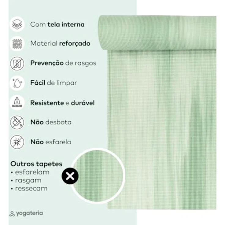 Bodhi Yogamatte Ganges | Rutschfeste Sportmatte | Schadstofffreie & Waschbare Fitnessmatte | Matte aus PVC | Allround-Matte für Yoga, Pilates & Gymnastik | salbei-grün – Bild 5