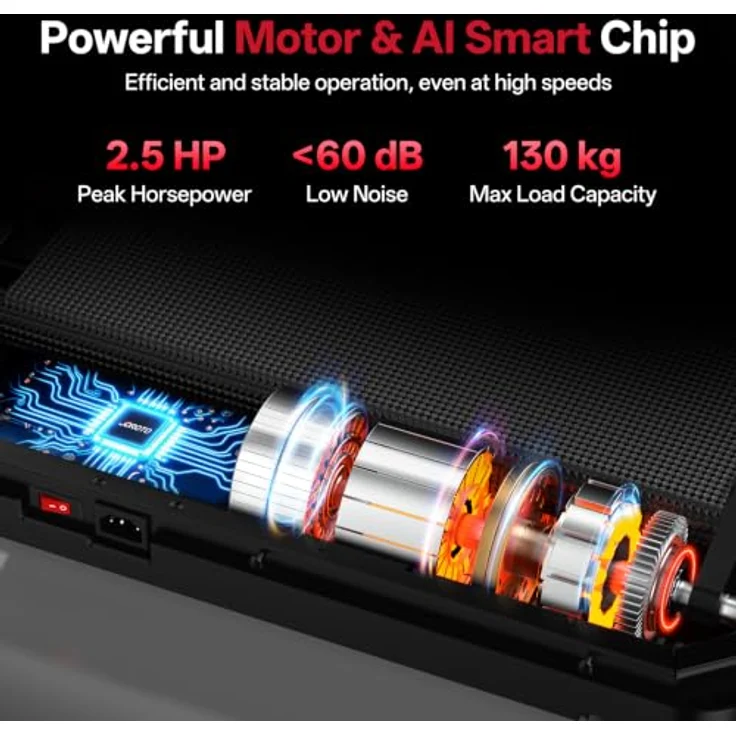 JOROTO Laufband für Zuhause, klappbar mit 8% Steigung, 12 KM/H, Bluetooth-fähiges LED-Display, hoher Komfort bis 130 KG – Bild 2