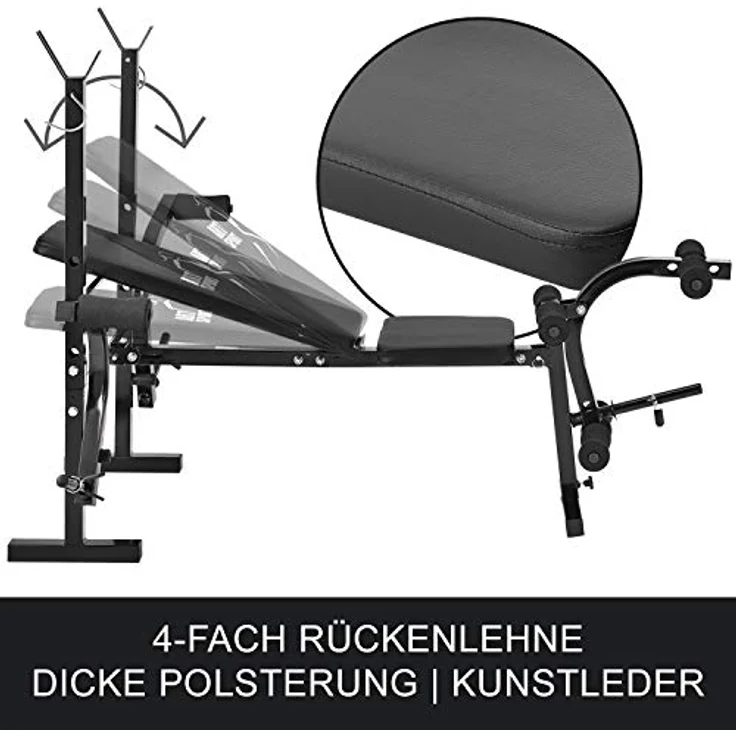 ArtSport Multifunktion Hantelbank Set ProfiGym 1000 & 3in1 Hantelset mit 60 kg Gewichten - Trainingsbank klappbar Kurzhantel Langhantel Curlhantel Kraftstation – Bild 5