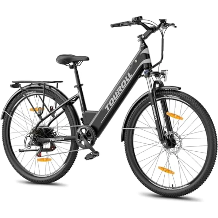 Touroll J1 ST E-Bike, 250 W Motor, 561,6 Wh Akku, Reichweite bis 100 km, 27,5", Shimano 7-Gang, 80 mm Lockout-Federung, StVZO – Bild 1