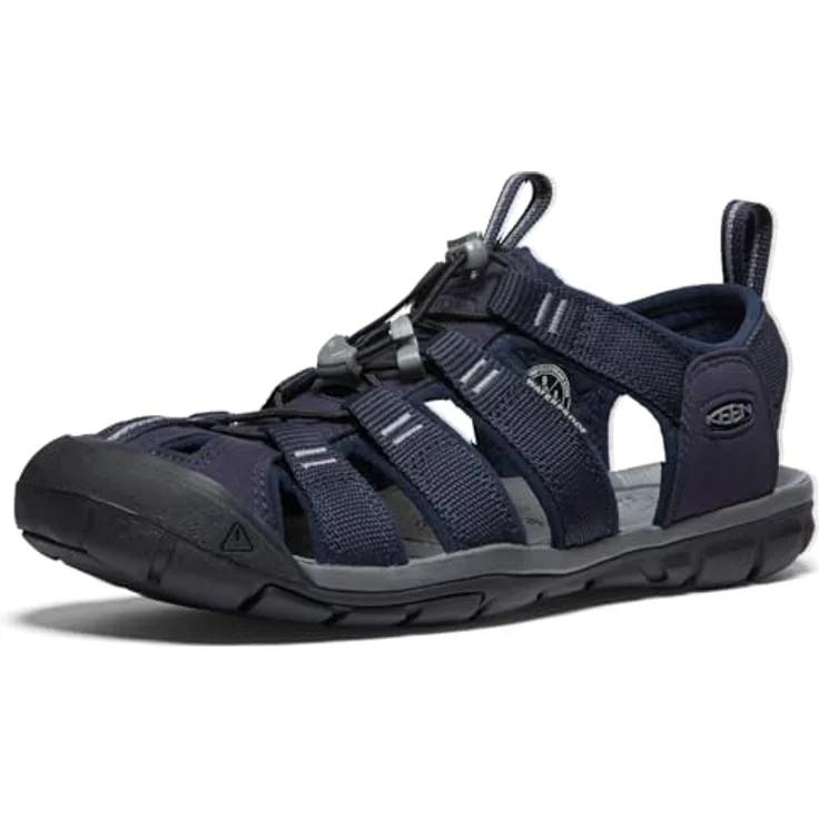 KEEN Clearwater Damen Wandersandalen, waschbares Polyestergewebe, Schnellzugschnürsystem, Sky Captain/Black, Größe 40.5 – Bild 1