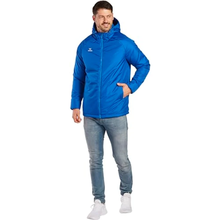 Erima Team Stadionjacke Herren, wasserdicht mit 1.500 mm Wassersäule, wattiert, New Royal – Bild 2