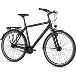 Airtracks Herren City Fahrrad 28 Zoll Citybike CI.2820 Trekking Bike Cityrad Shimano Nexus 7 Gang Nabenschaltung Nabendynamo Schwarz Matt 56cm Körpergröße 175-185cm