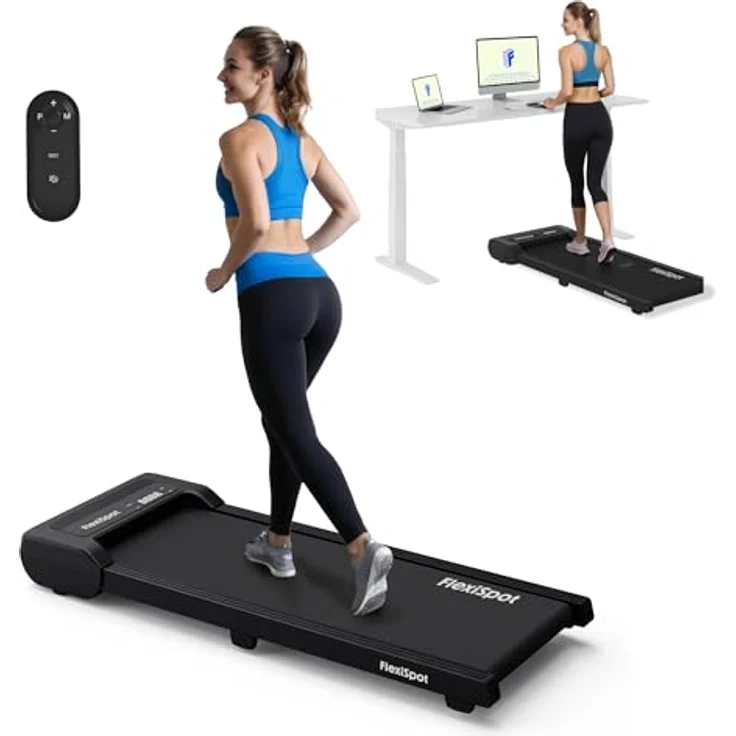 FLEXISPOT Laufband Walking Pad 4-in-1 für zuhause und Büro, geräuscharm bis 120 kg, mit Fernbedienung und LED Display, 1-6 km/h – Bild 1