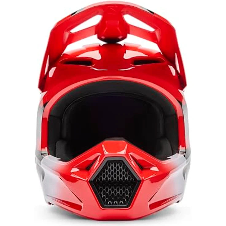 Fox V1 Shield Jugend Motocross Helm, rot, MIPS-Schutzsystem, verstellbares Visier, Y/L (52/53) – Bild 2