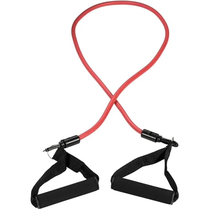 GORILLA SPORTS® Expander Tubes - 3er Set, verstellbare Fitnessbänder mit Schaumstoffgriffen, inkl. Tragetasche, 3 Widerstandsstärken (Rot, Blau, Grün) für Pilates und Physio – Bild 3