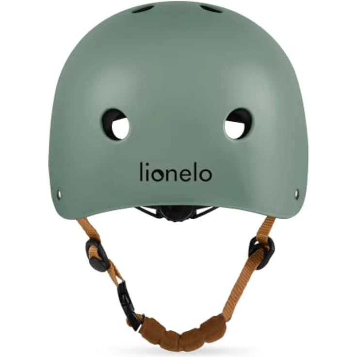 LIONELO Schutzhelm LO-HELMET für Kinder, verstellbar 50-56 cm, Kinnschutz, Green Sage – Bild 4