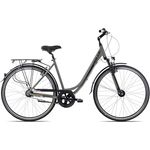 Adler Verona Nexus Wave Damenrad 28 Zoll 7 Gang Citybike mit Straßenausstattung, khakigrey Black orange matt, 45 cm Rahmen, 28 Zoll Laufrad