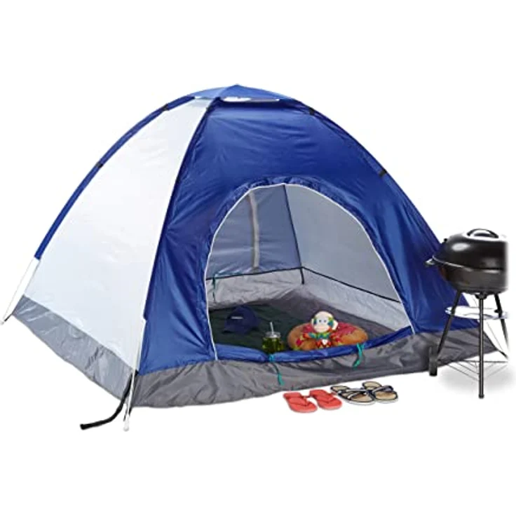 Relaxdays Pop Up Zelt Strand, Wurfzelt, 2-3 Personen, UV Schutz 50+, blau – Bild 1