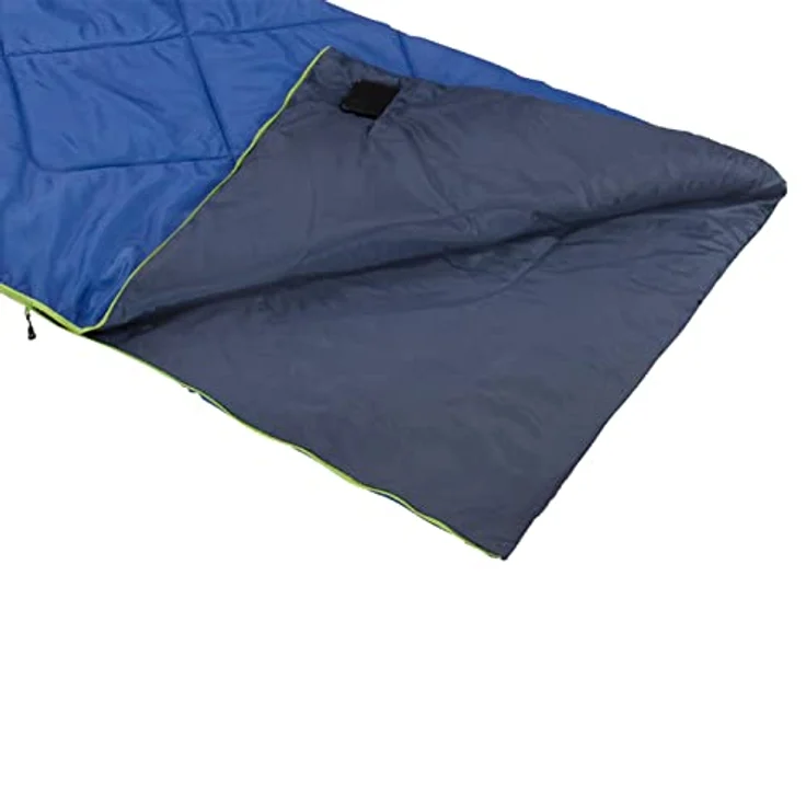 High Peak Deckenschlafsack Ranger Sommer Trekking Schlafsack Decke 900 g Leicht, BIONIC-FINISH ECO Imprägnierung, PFC freies Material, Koppelbar, umlaufender RV - Blau – Bild 3