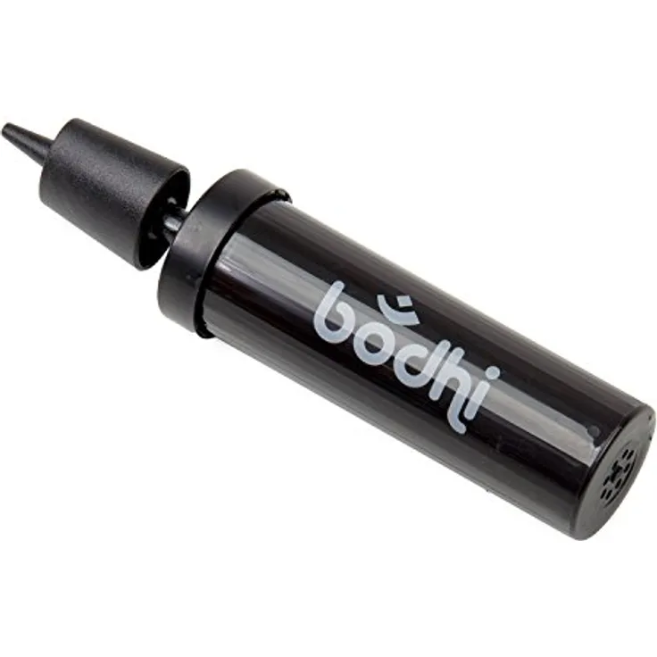 Bodhi Doppelhub Handpumpe | Ballpumpe für Gymnasikball, Ballon, Pezziball | Tragbare Mini Pumpe | Luftpumpe | Länge 24,5 cm, schwarz