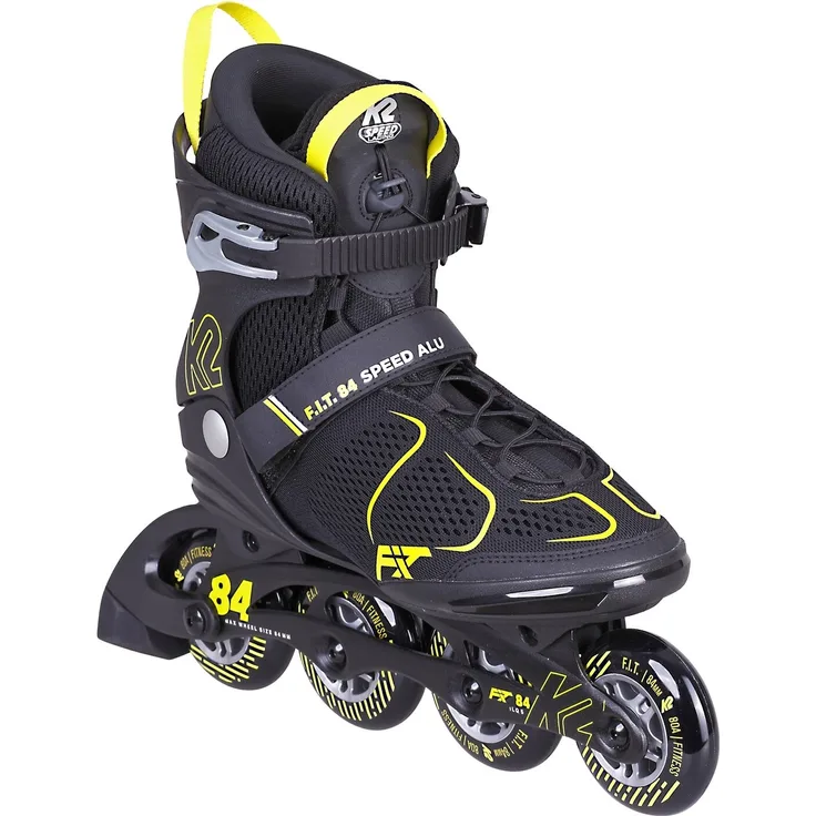 K2 FIT 84 SPEED ALU 1 Design 40.5, Fitness Rollschuhe mit ILQ5-Kugellager, Aluminium Schiene, 84 mm Rollendurchmesser, 80A Härte