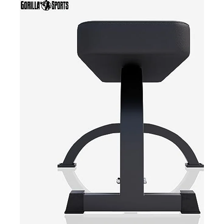 GORILLA SPORTS Hantelbank Flachbank Massiv, bis 400kg Belastbar, Stahl - Trainingsbank, Fitness, Schwarz – Bild 5