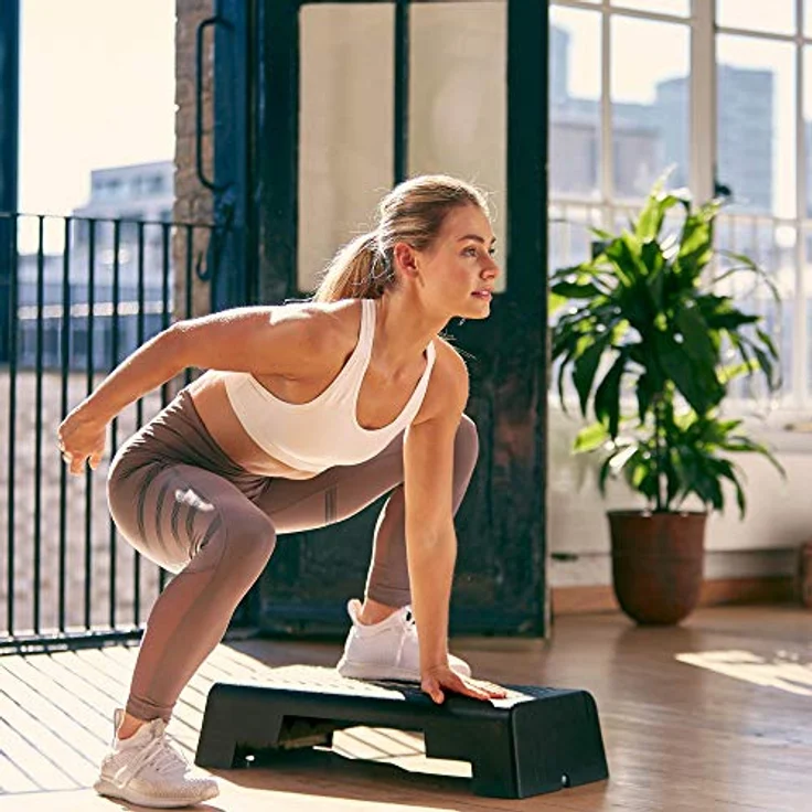 Reebok Mini-Stepper Mini Step, kompakter Aerobic-Stepper mit rutschfester Oberfläche, Schwarz – Bild 7