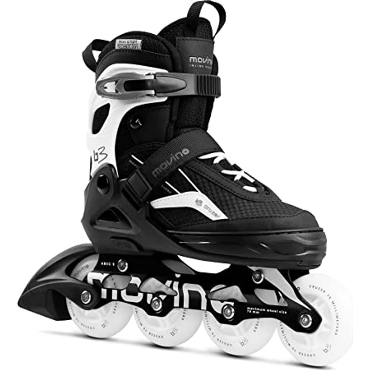 Movino Cruzer B3, Inlineskates mit leuchtenden LED-Rollen, ABEC-9 Kugellagern und Aluminium-Schiene, Größenverstellbar 30-41 – Bild 3