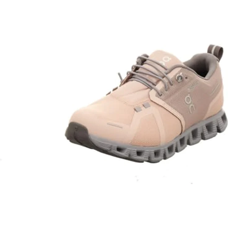 On Running Cloud 5, Damen Laufschuhe mit vergrößerter Zwischensohle und wasserdichter Membran, Pink (37.5) – Bild 1