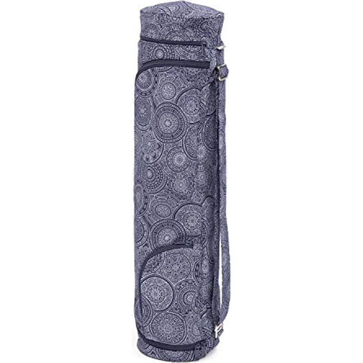 Bodhi Yogatasche ASANA Bag Cotton | Maharaja Collection | Yogamattentasche in verschiedenen Größen | Baumwolltasche für Yogamatte & Zubehör | inkl. Außentaschen | 70 cm | Mandala/dunkelblau – Bild 2