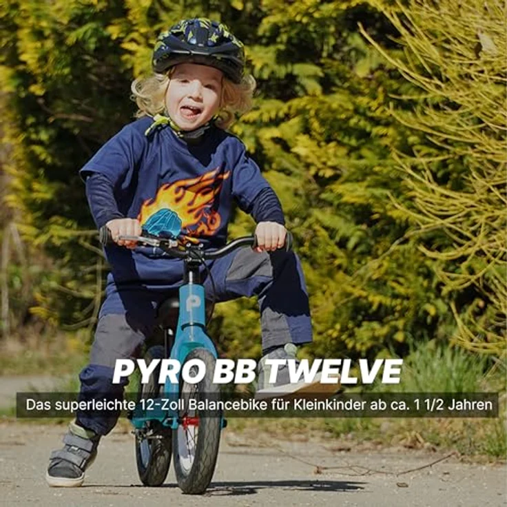 PYRO Bikes BB Twelve, Kinderfahrrad 12-Zoll Balancebike für Kleinkinder, Magenta, ergonomischer Sattel, höhenverstellbarer Lenker, V-Bremsen – Bild 2