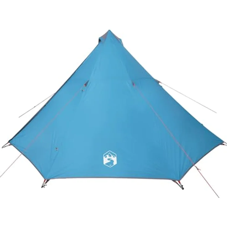 vidaXL Tipi Familienzelt 8 Personen, Wasserdichtes Campingzelt mit E-Anschluss und 2 Aufbewahrungstaschen, Blau 185T Polyester – Bild 1