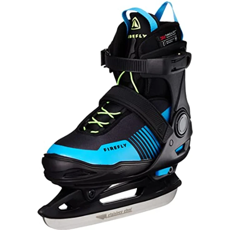 FIREFLY Unisex Jugend Flash IV Eishockeyschuhe, Black/Blue/Green, 33 - Speed Lacing-System, Powerstrap-Schnalle, hohe Wärmedämmung – Bild 1